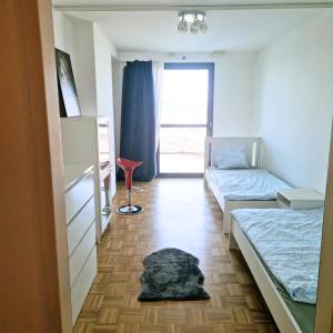 High-rise apartment with sunset