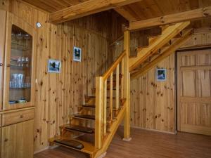 at the lake with a boat