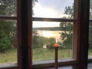 Cabin in the forest by the lake