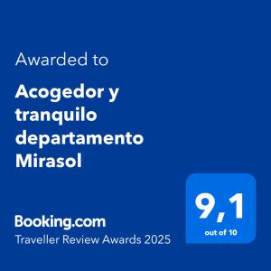 Acogedor y tranquilo departamento Mirasol