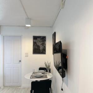 White & Black Cozy Room Heart of Nimman