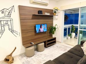 Apto estiloso com vista para baía