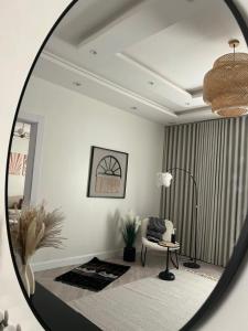 Luxury apartment with bedroom and living room