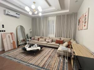 Luxury apartment with bedroom and living room