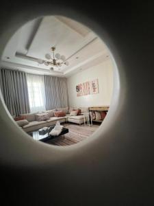 Luxury apartment with bedroom and living room