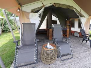 Safari tent in the middle of the Fryske Walden