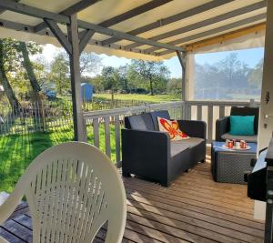 Mobilhome vue sur la lande