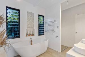 Desert Flame Oasis with Sparkling Pool