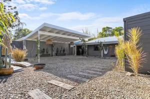 Desert Flame Oasis with Sparkling Pool