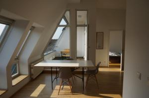 bright rooftop loft with river view