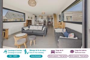 Vue mer - maison pour 5 adultes et 2 enfants