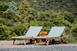 Villas Mas provencal avec piscine chauffee, tennis, petanque, vue mer, 20 min St Tropez : photos des chambres