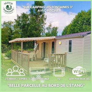 Mobilhomes Cozy 2 ou 3 chambres en bordure d'étang Camping 3 étoiles