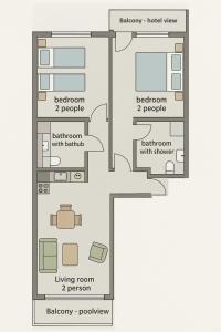 Apartment George - 3 pools, 2 bedrooms & 2 bathrooms