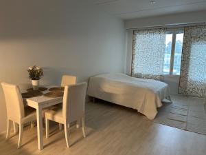 Tilava yksiö isolla lasitetulla parvekkeella