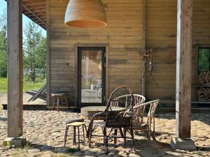 A country house with horses