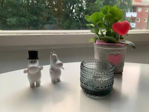 Scandinavian apartment with fireplace