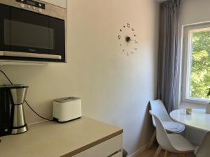 Scandinavian apartment with fireplace