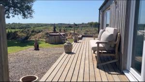 Plumstone view hot tub lodge in Pembrokeshire