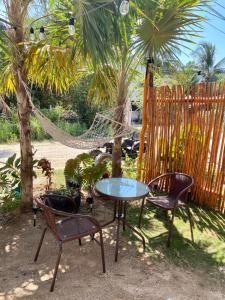 The house of flowers with a courtyard of warm lights