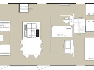 Mobil-home 40m² avec Terrasse, 5 Personnes, Coffre-fort - API-1-52-694