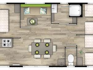 Mobil home 3 chambres avec terrasse - 7 personnes - API-1-52-519