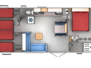 Mobil home 3 chambres avec terrasse, 6 personnes - API-1-52-338