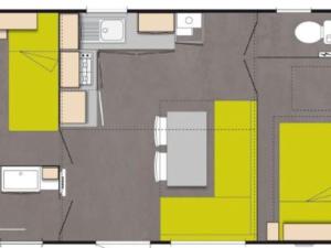 Campings Mobil home avec Terrasse pour 4 personnes, 2 chambres - API-1-52-286 : photos des chambres