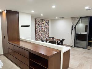 Modern studio in a waterfront building