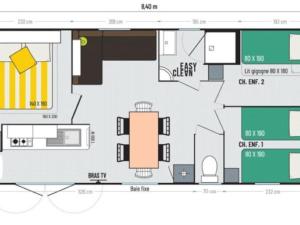 Mobil-home Prestige avec Terrasse, 3 Chambres, 6 Couchages - API-1-52-645