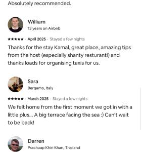 Beach front studio with huge roof top terrace