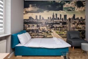 Warsaw Skyline Blue Studio by BookingHost