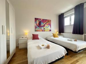 Appartements M Lorry Pop Art 3 chambres avec balcons proche Metz : photos des chambres