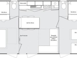Campings Mobil home 33m², 2 chambres, 6 personnes, Terrasse - API-1-52-474 : photos des chambres