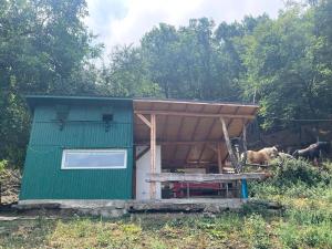 Kъщичка в полите на планина Витоша с коне и животни