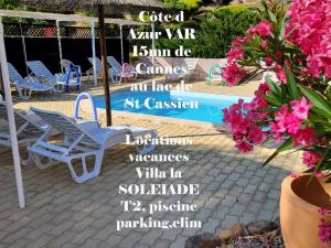 Maisons de vacances 15mn de Cannes, Villa la Soleiade , Gite ,Lodge , type T2, clim, piscine, parking au Lac de Saint-Cassien VAR : photos des chambres