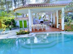 Luxury villa with swimming pool in the forest