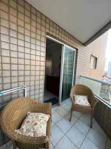 Apartamento na Praia Grande Vista ao Mar 1 quarto 100m da Areia