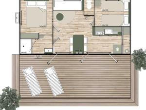 Campings Mobil-home confortable avec terrasse pour 4 personnes - API-1-52-528 : photos des chambres