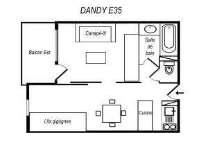 Résidence Dandy - CHARMANT STUDIO DIVISIBLE SKIS AUX PIEDS MAE-7418