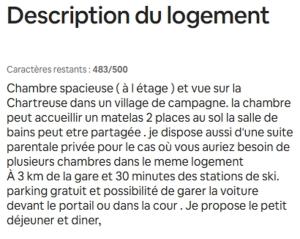 chambre vue Chartreuse