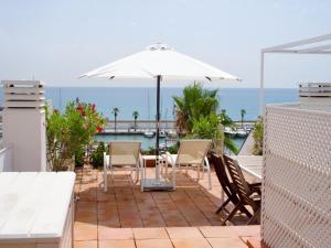 Stunning sea views over marina with swimming pool