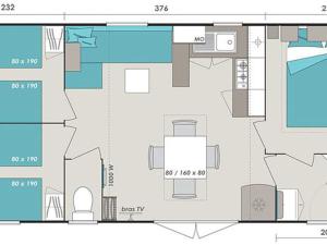 Mobil-home 6 pers. avec Terrasse - API-1-52-774
