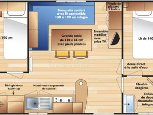 Mobil-home avec Terrasse - 2 Chambres, 6 Personnes - API-1-52-514