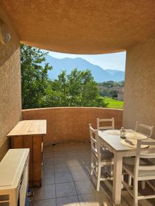 Corsica sea mountain and pool