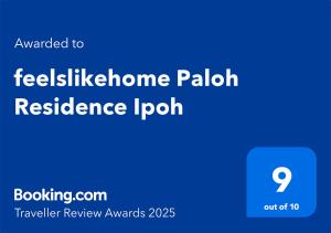 feelslikehome Paloh Residence Ipoh-for 4 to 6pax