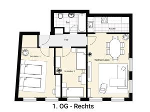 NEU! KINGS-Apartment - 300m zum Bahnhof - 6 Personen - Küche - Gerberplatz