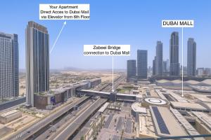 High-Floor Luxe 2BR Stunning Burj Khalifa & Fountain Views Direct Dubai Mall Access