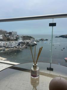 Departamento único con vista al mar y terraza