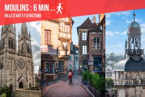 Escapade à Moulins, Studio élégant Rez-de-Chaussée et Parking gratuit